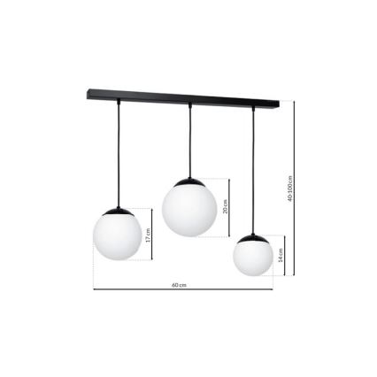 Kattokruunu narulla LIMA 3xE14/40W/230V
