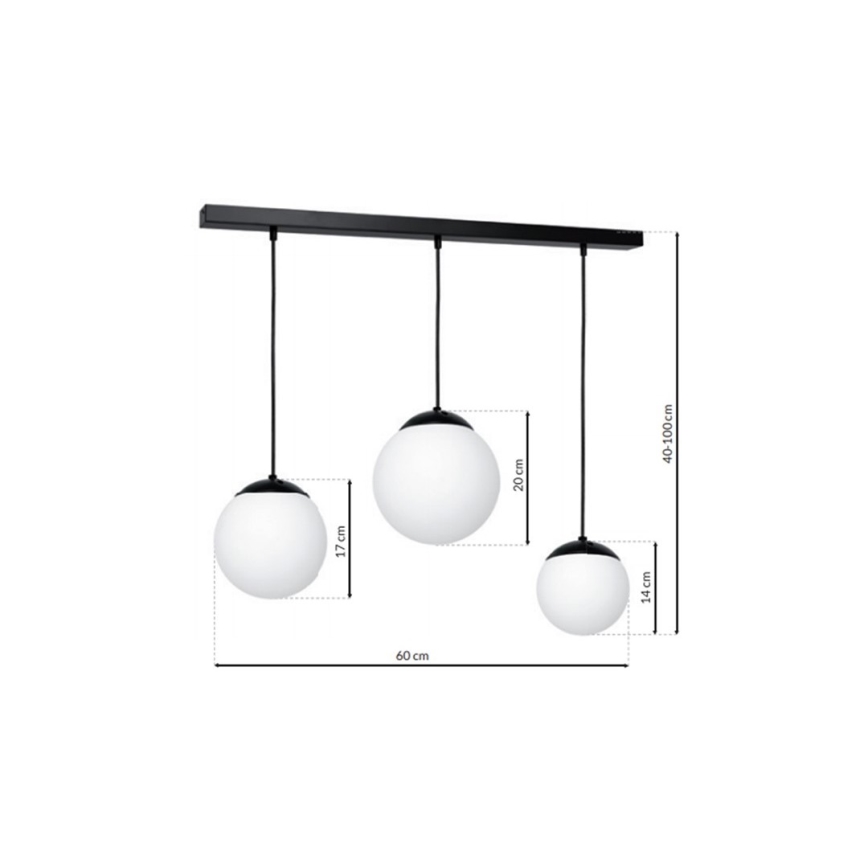 Kattokruunu narulla LIMA 3xE14/40W/230V