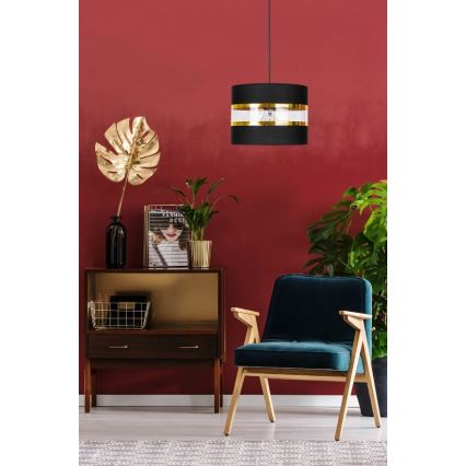 Kattokruunu narulla LIND 1xE27/60W/230V musta