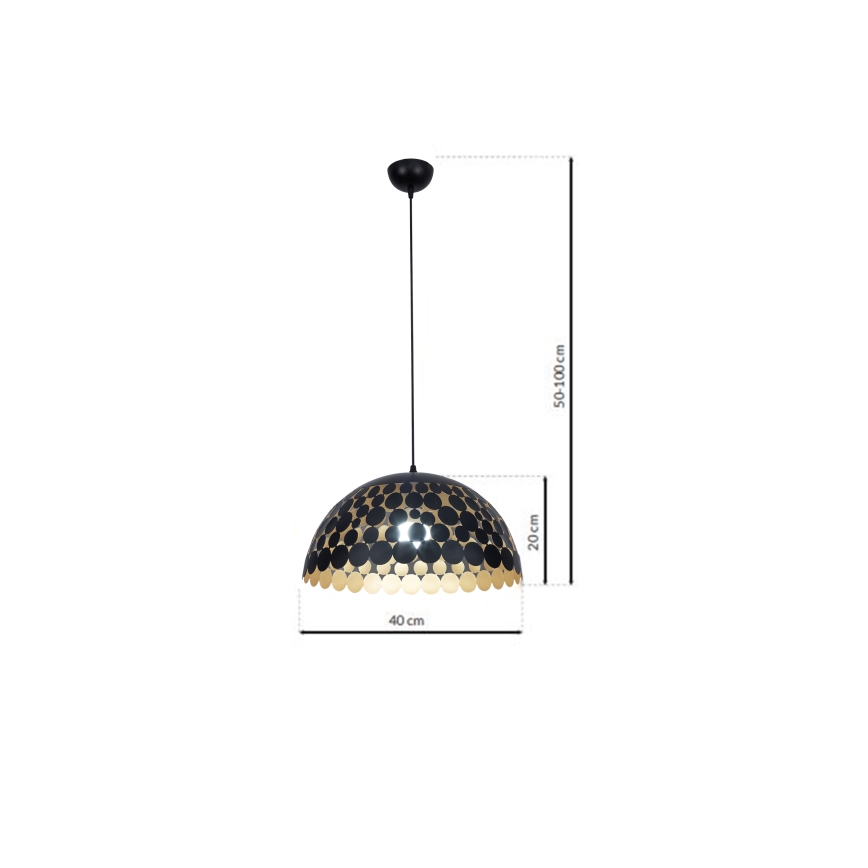 Kattokruunu narulla LISA BLACK 1xE27/60W/230V