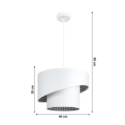 Kattokruunu narulla LORI 1xE27/60W/230V valkoinen