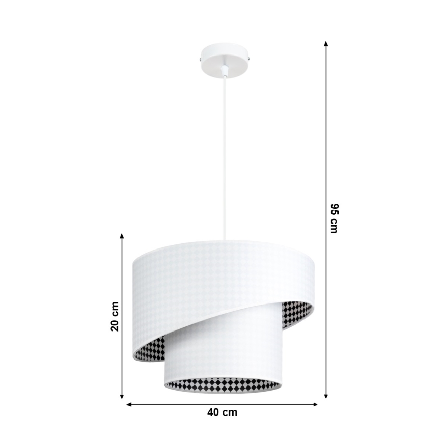 Kattokruunu narulla LORI 1xE27/60W/230V valkoinen