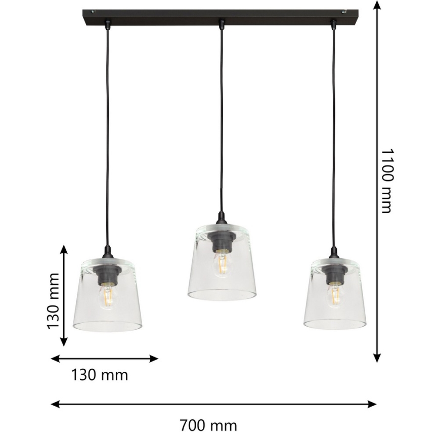 Kattokruunu narulla LUCEA 3xE27/15W/230V