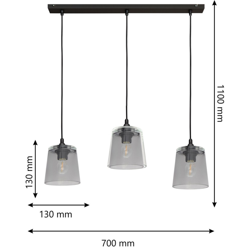Kattokruunu narulla LUCEA 3xE27/15W/230V