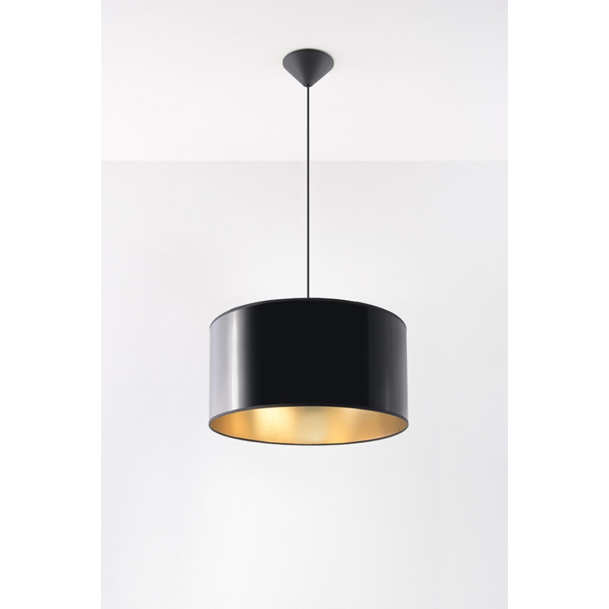Kattokruunu narulla LUXOR 40 1xE27/60W/230V kultainen/musta