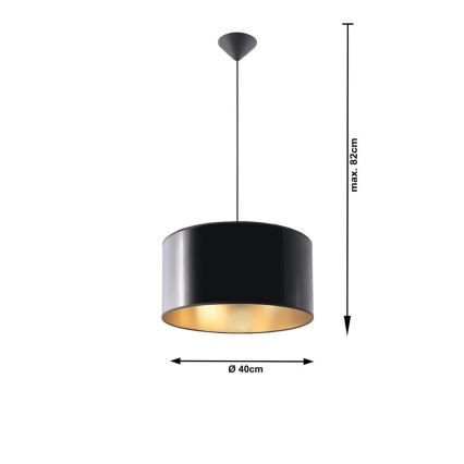 Kattokruunu narulla LUXOR 40 1xE27/60W/230V kultainen/musta