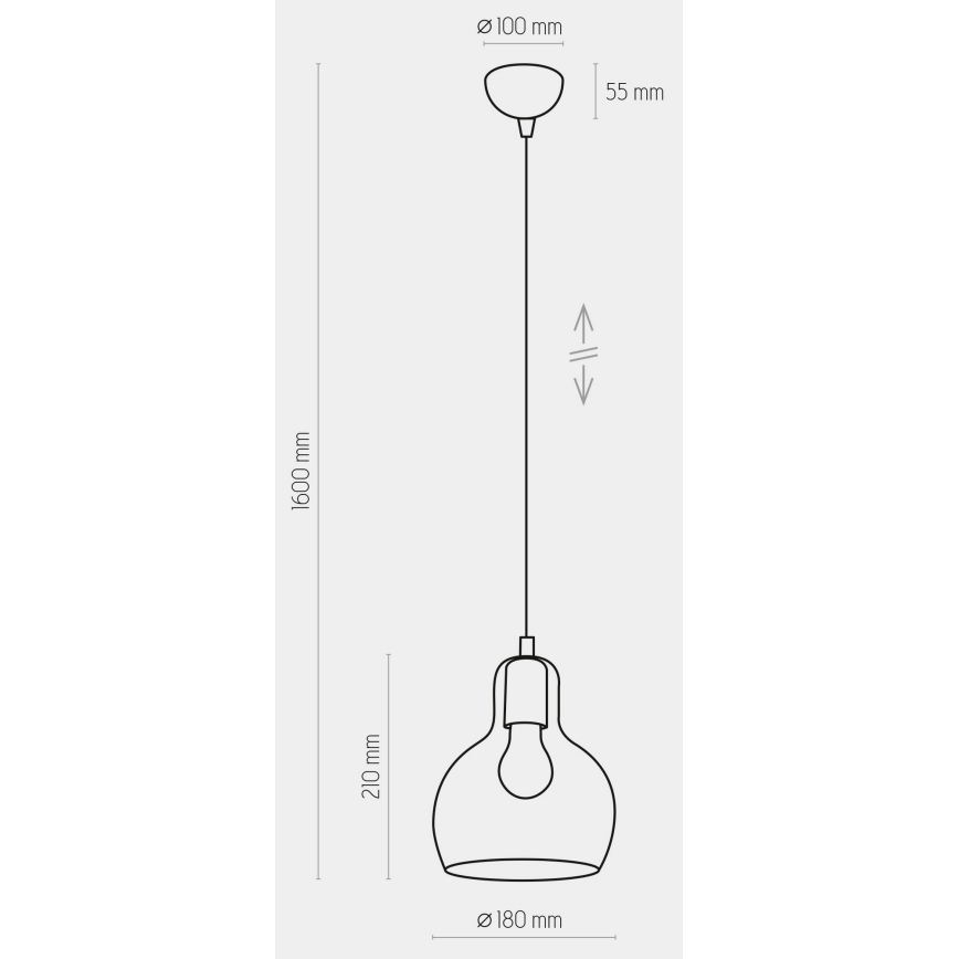 Kattokruunu narulla MANGO 1xE27/60W/230V