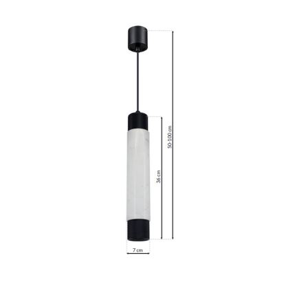 Kattokruunu narulla MARBLE WHITE/BLACK 1xGU10/8W/230V
