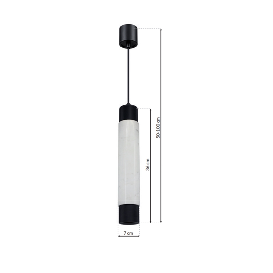 Kattokruunu narulla MARBLE WHITE/BLACK 1xGU10/8W/230V