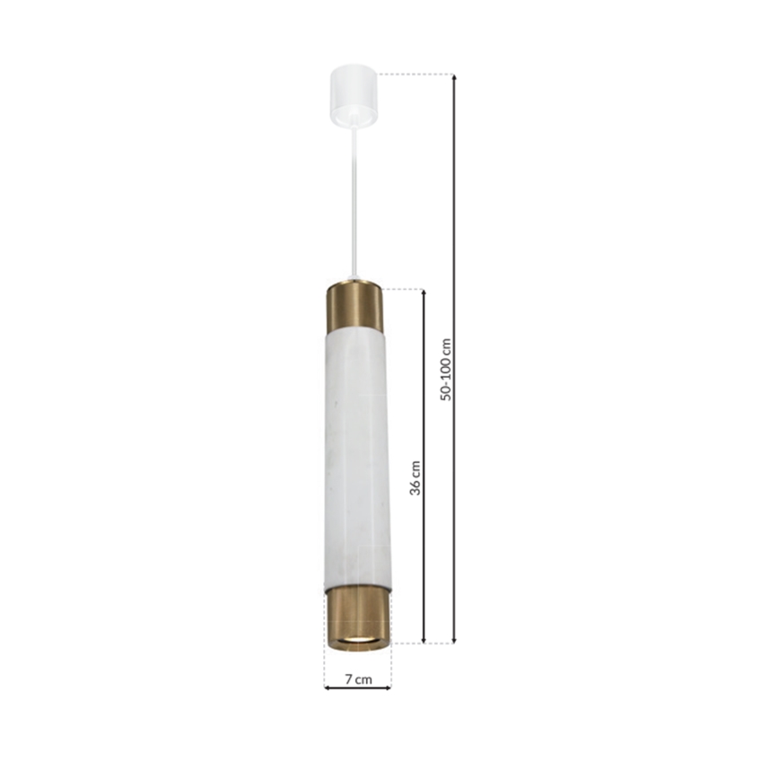 Kattokruunu narulla Marble white/brass 1xGU10/8W/230V