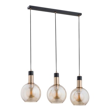 Kattokruunu narulla MAYA 3xE27/60W/230V messinki