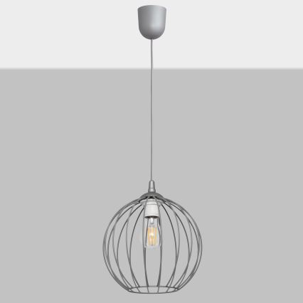 Kattokruunu narulla MERCURE 1xE27/15W/230V harmaa