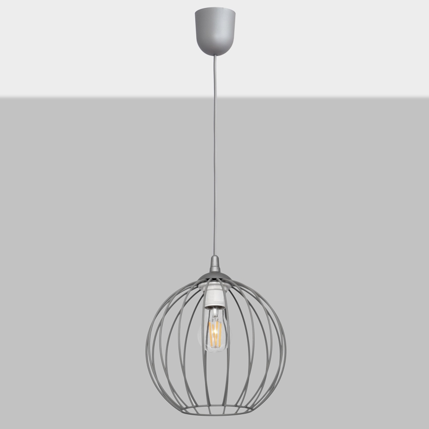 Kattokruunu narulla MERCURE 1xE27/15W/230V harmaa