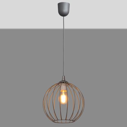 Kattokruunu narulla MERCURE 1xE27/15W/230V harmaa