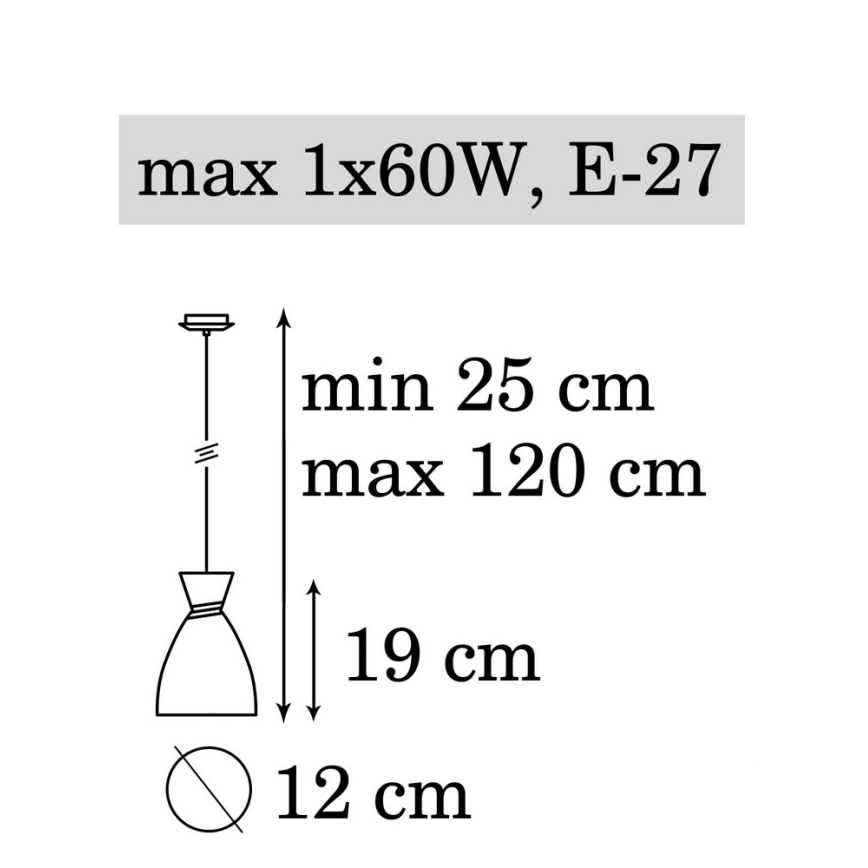Kattokruunu narulla NAOMI 1xE27/60W/230V