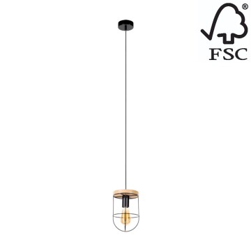 Kattokruunu narulla NETUNO 1xE27/60W/230V tammi  - FSC-sertifioitu