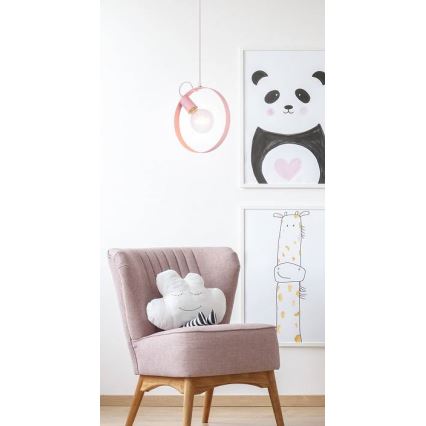 Kattokruunu narulla NEXO 1xE27/40W/230V vaaleanpunainen