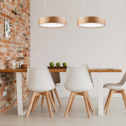 Kattokruunu narulla OAK 2xE27/60W/230V tammi ø 37 cm