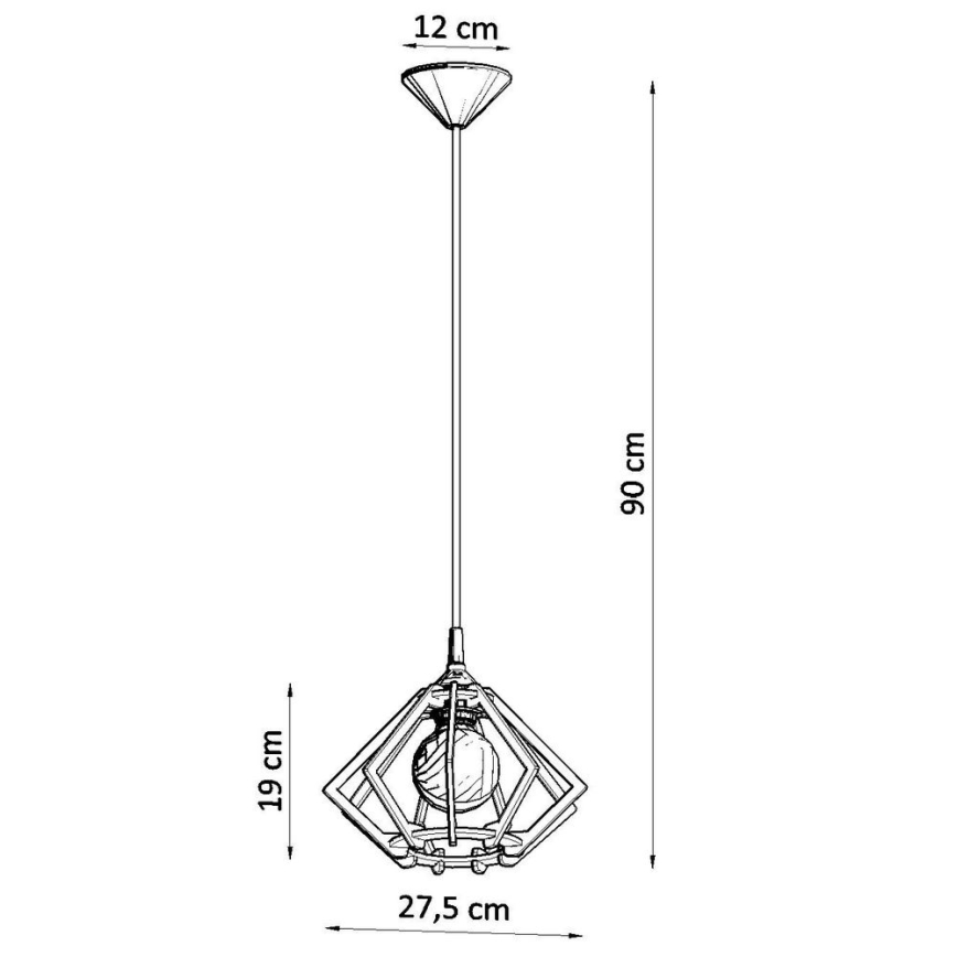 Kattokruunu narulla POMPELMO 1xE27/60W/230V