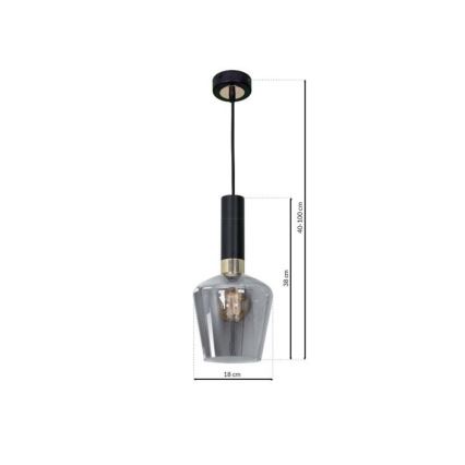 Kattokruunu narulla ROMA BLACK 1xE27/60W/230V