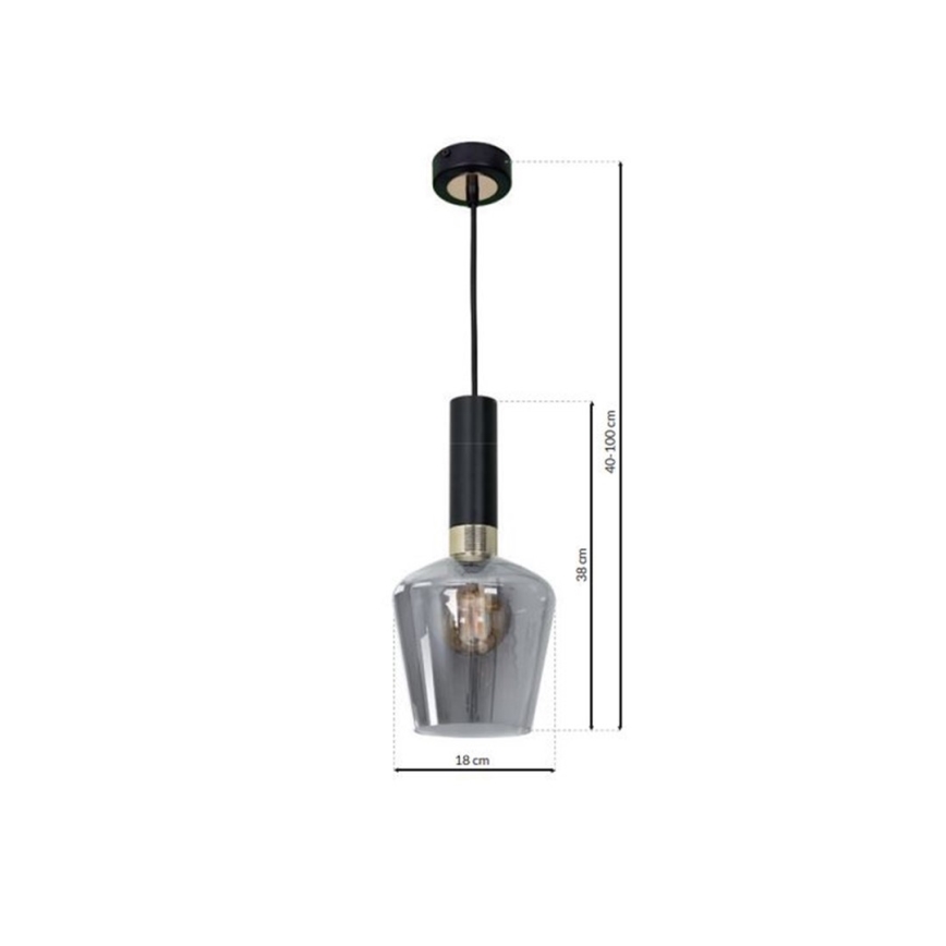 Kattokruunu narulla ROMA BLACK 1xE27/60W/230V