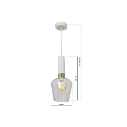 Kattokruunu narulla ROMA WHITE 1xE27/60W/230V