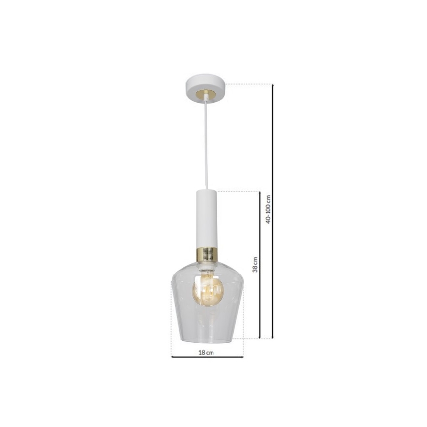 Kattokruunu narulla ROMA WHITE 1xE27/60W/230V
