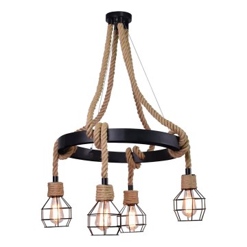 Kattokruunu narulla ROPE ALEGRA 4xE27/10W/230V