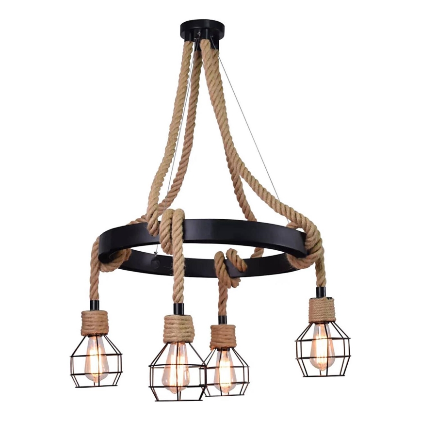 Kattokruunu narulla ROPE ALEGRA 4xE27/10W/230V