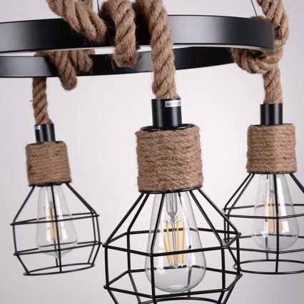 Kattokruunu narulla ROPE ALEGRA 4xE27/10W/230V