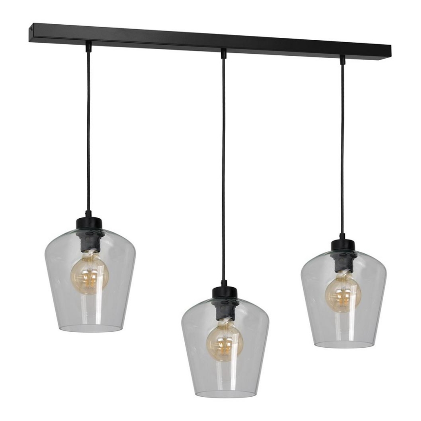 Kattokruunu narulla SANTIAGO 3xE27/60W/230V läpinäkyvä