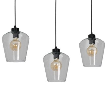 Kattokruunu narulla SANTIAGO 3xE27/60W/230V läpinäkyvä