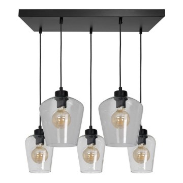 Kattokruunu narulla SANTIAGO 5xE27/60W/230V läpinäkyvä