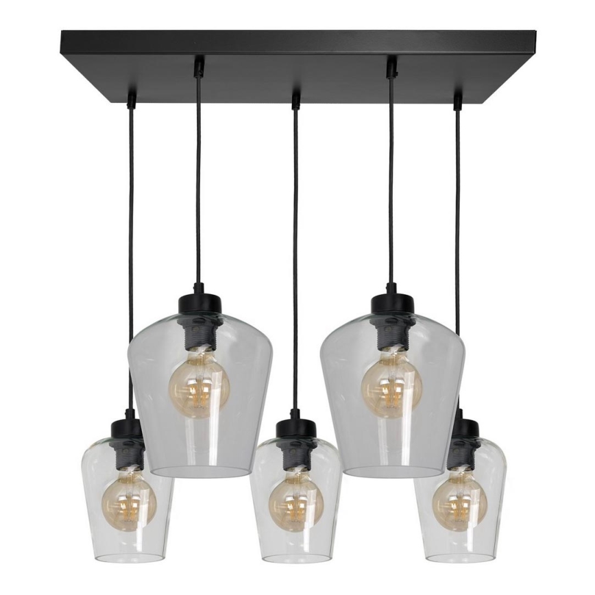 Kattokruunu narulla SANTIAGO 5xE27/60W/230V läpinäkyvä