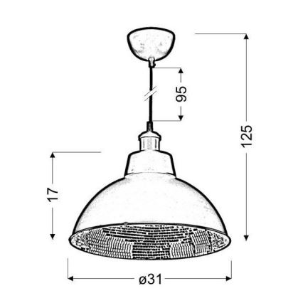Kattokruunu narulla SCRIMI 1xE27/60W/230V