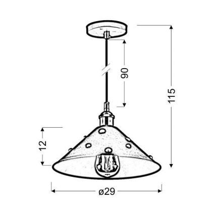 Kattokruunu narulla SCRIMI 1xE27/60W/230V