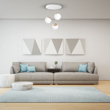 Kattokruunu narulla SFERA WOOD 3xE14/40W/230V