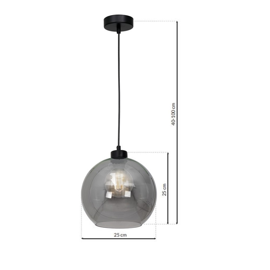 Kattokruunu narulla SOFIA 1xE27/60W/230V läpinäkyvä