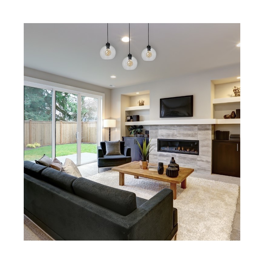 Kattokruunu narulla SOFIA 3xE27/60W/230V läpinäkyvä