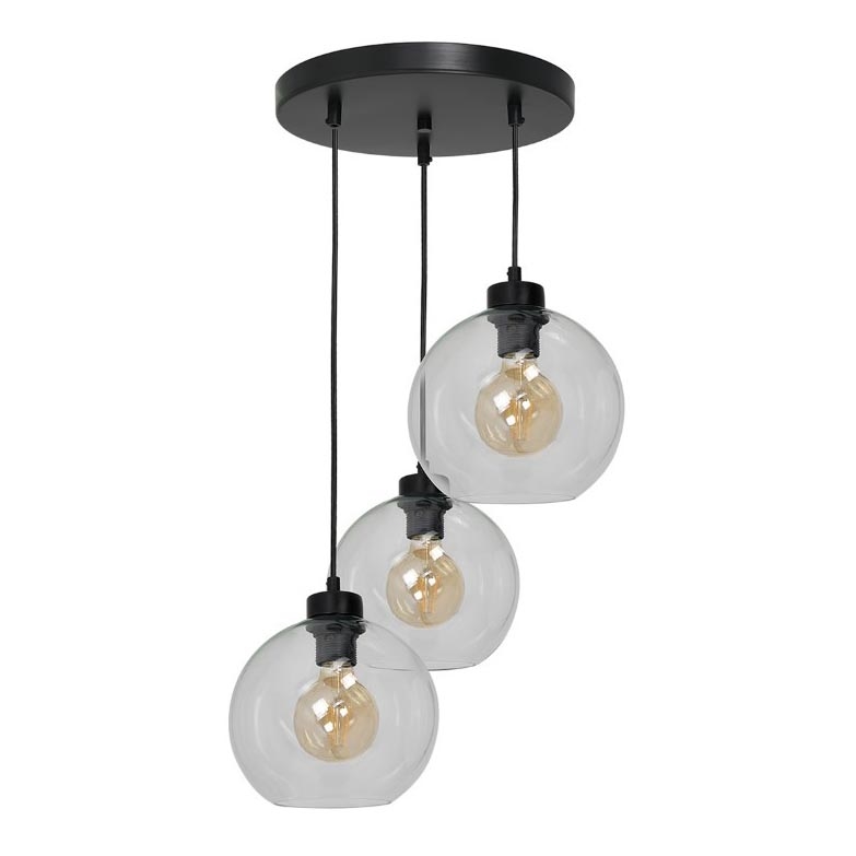 Kattokruunu narulla SOFIA 3xE27/60W/230V läpinäkyvä