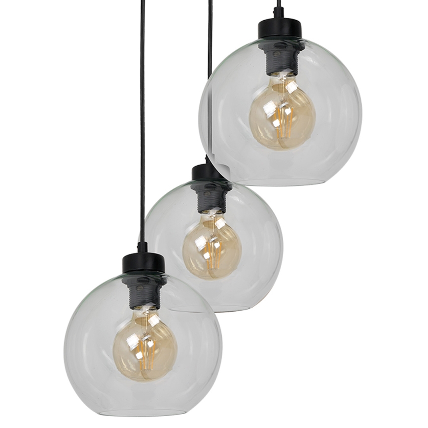 Kattokruunu narulla SOFIA 3xE27/60W/230V läpinäkyvä