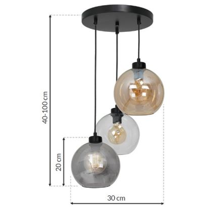 Kattokruunu narulla SOFIA 3xE27/60W/230V mix