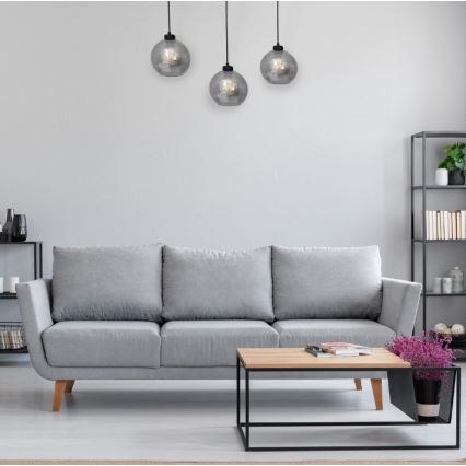 Kattokruunu narulla SOFIA 3xE27/60W/230V musta
