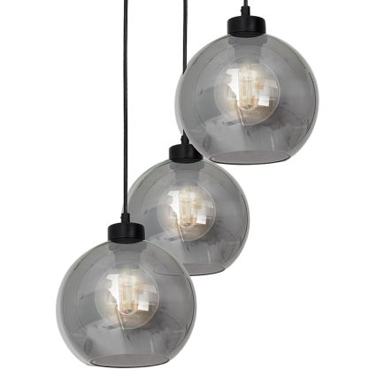 Kattokruunu narulla SOFIA 3xE27/60W/230V musta