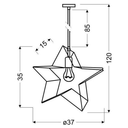 Kattokruunu narulla STAR 1xE27/60W/230V