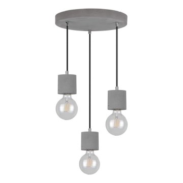 Kattokruunu narulla STRONG 3xE27/60W/230V betoni