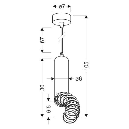 Kattokruunu narulla TUBA 1xGU10/50W/230V valkoinen