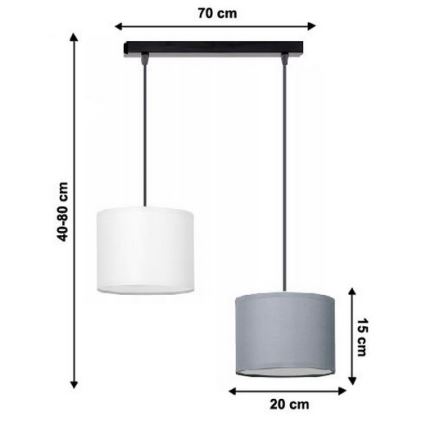 Kattokruunu narulla TUZ 2xE27/60W/230V