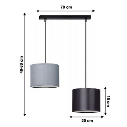 Kattokruunu narulla TUZ 2xE27/60W/230V