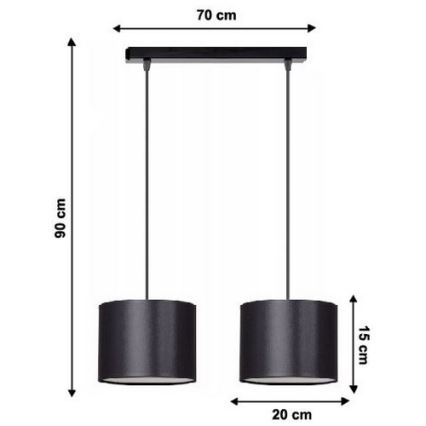 Kattokruunu narulla TUZ 2xE27/60W/230V